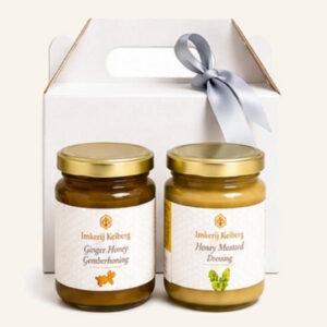 Gemberhoning en Honing-Mosterd Dressing in kraft doosje