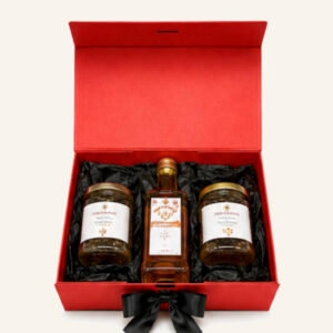 Rode luxe geschenkdoos met premium trio